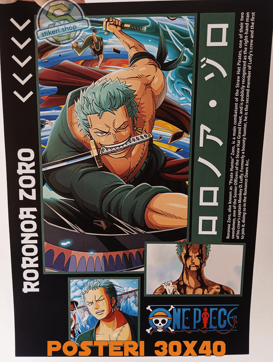 Zoro One Piece Poster 30x40cm